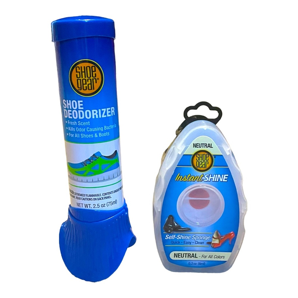 Shoe Gear Shoe Freshener Spray & Neutral Instant Shine Shoe Sponge Bundle NWT